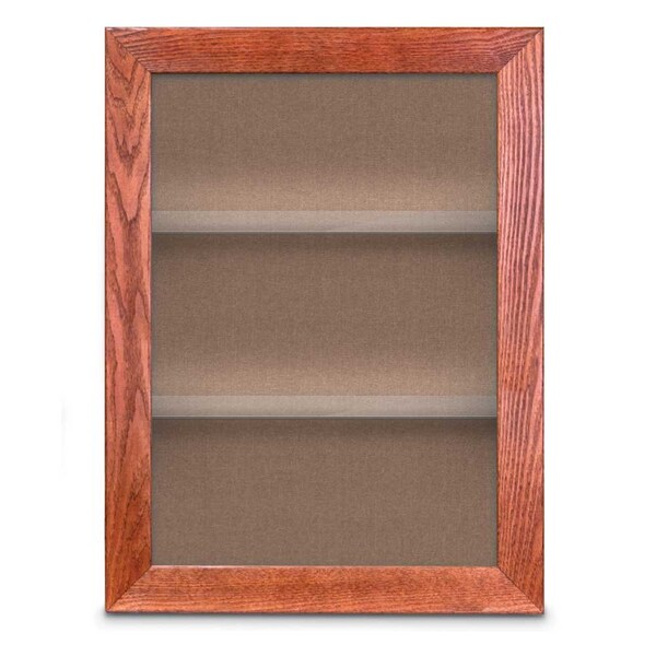 Outdoor Enclosed Combo Board, 42"x32", Black Frame/Burgundy & Buff
